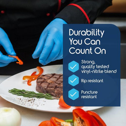 Inspire Nitrile-Vinyl Blend Exam Gloves - Disposable, Latex Free, Medical Gloves Multipurpose for Cooking, Cleaning & Food Prep