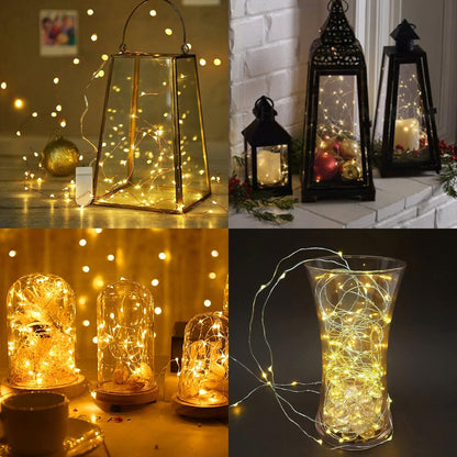 Waterglide 24 Pack Fairy Lights - 7 Ft Battery Operated LED Mini String Lights | Waterproof Silver Wire for Wedding & Party Decor, Warm White