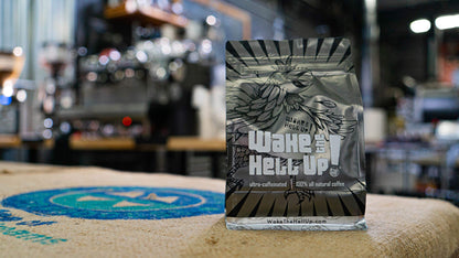 Wake The Hell Up! Whole Bean Coffee | Ultra-Caffeinated Original Blend in a 12-Ounce Reclosable Bag | The Perfect Balance of Higher Caffeine & Great Flavor.