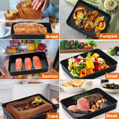 P&P CHEF Toaster Oven Pan - Nonstick Baking & Roasting Tray with Lid | 10.5 Inch, 2-Piece Set