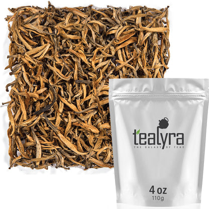 Tealyra - Imperial Golden Monkey - Yunnan Black Loose Leaf Tea - Best Chinese Black Tea - Bold Caffeine - 110g (4-ounce)