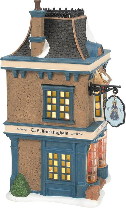 Department 56 Dickens Village T.L. Buckingham Doll Shop - Lit Building, 7.24 Inch, Multicolor