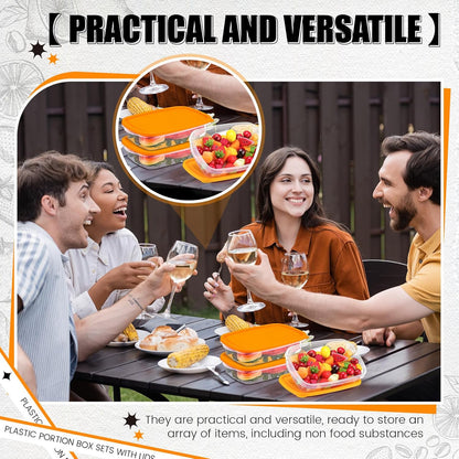 Qinyoung 18-Piece Plastic Food Storage Container Set - 33 Oz | Stackable, Microwave & Dishwasher Safe (Orange)