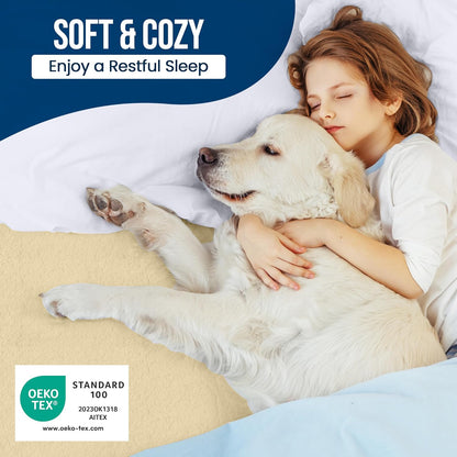 Utopia Bedding Queen Size Mattress Protector - Waterproof Terry Cover, Soft & Breathable, 17" Deep Pockets | Beige