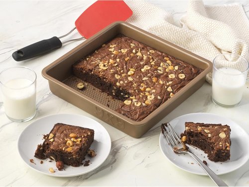 GoodCook BestBake Nonstick Square Pan - Durable Carbon Steel, 9-Inch, Bronze Finish