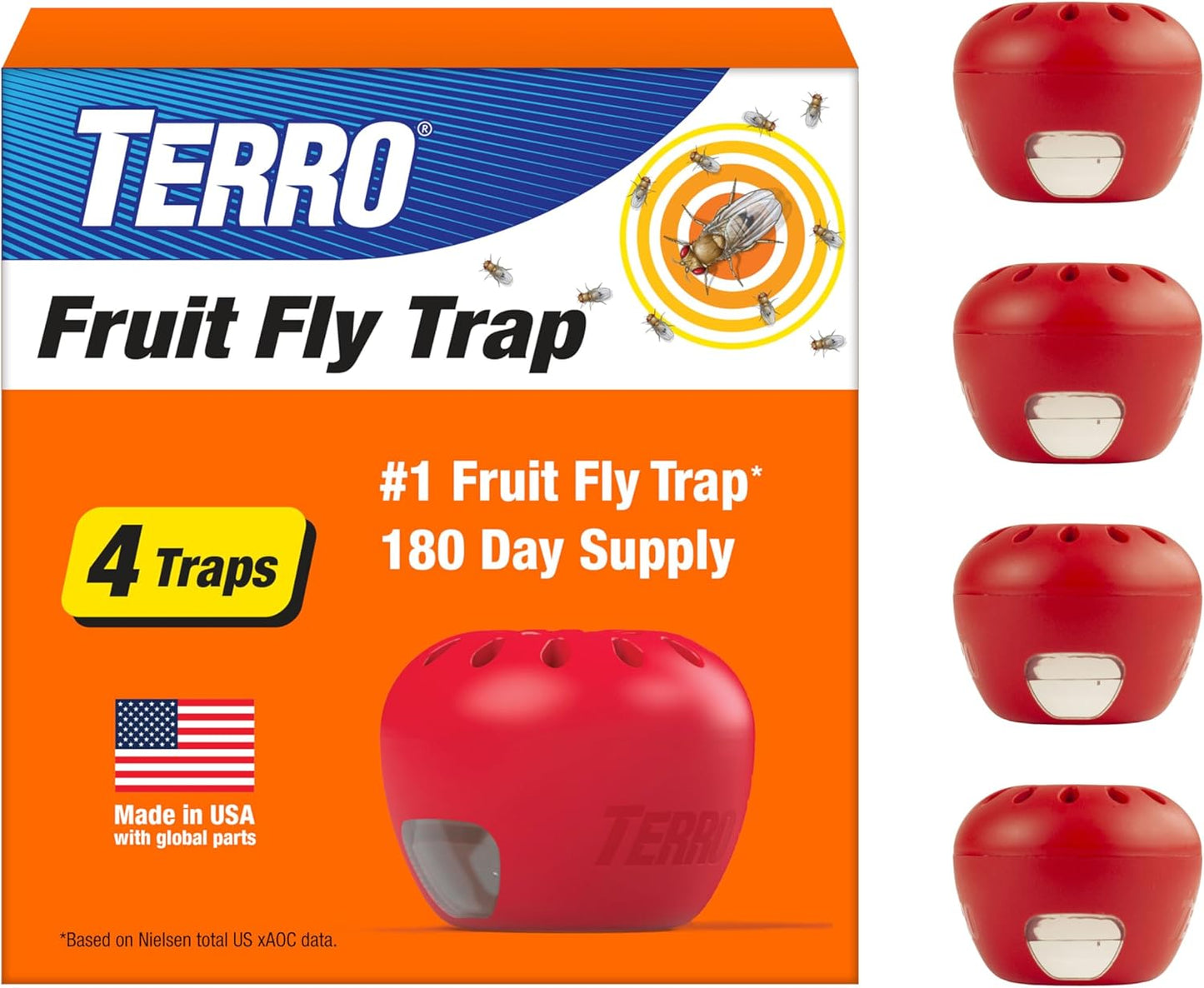 Terro T2503-3 Fruit Fly Trap - Effective Indoor Pest Control | Safe & Non-Toxic Solution