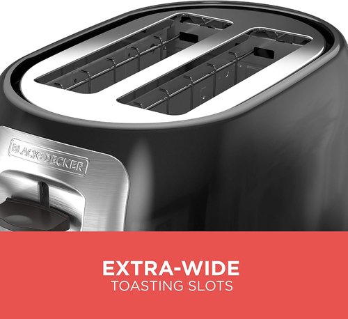 BLACK+DECKER 2-Slice Toaster - Extra Wide Slots & 7 Shade Settings | 850 Watts, Frozen & Bagel Buttons