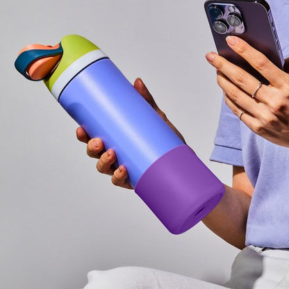 Diumepo Silicone Water Bottle Boot for Owala 24 oz, Anti-Slip Protective Sleeve for Owala Twist & FreeSip & Flip Stainless Steel Water Bottle, Boot Bottom Base for Owala (Purple)