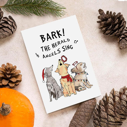 Funny Dog Christmas Card for Him & Her - Barking Dog Xmas Gift Idea, 20#