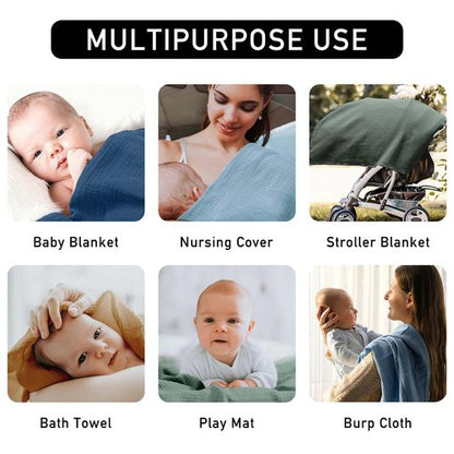 Muslin Swaddle Blankets for Newborn, 3 Pack Breathable Soft Receiving Blanket, Large 38 x 40 inches Swaddle Wrap Burping Clothes, Essentials Infant Shower Items, Toddler Gift (Cute Flower)