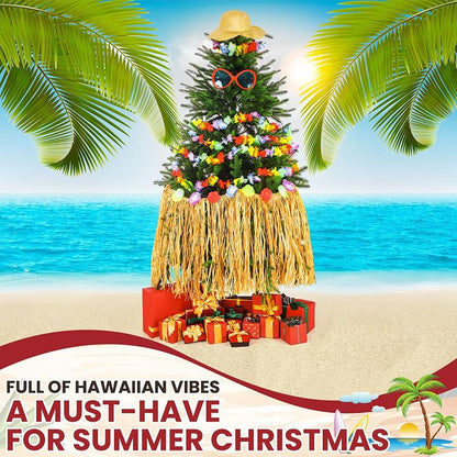Hawaiian Christmas Tree Decoration Set - 4 Pcs Tropical Holiday Ornaments