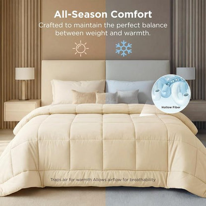 Bedsure Comforter Duvet Insert - Oversized King All-Season Down Alternative Bedding, Cream 116 x 98 Inches