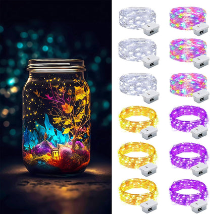 ZGWJ Fairy Lights - 12 Pack Battery Operated Twinkle String Lights | 20 LED, 7FT Waterproof for Indoor & Outdoor Decor