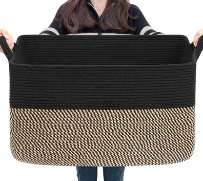 Goodpick Large Wicker Storage Basket - 22" x 17" x 12" | Versatile Organizer for Toys & Laundry