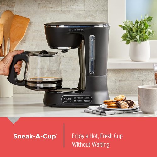 BLACK+DECKER 12-Cup Digital Coffee Maker - Programmable Iced or Hot Brew | Quick Touch & 4-Hour Keep Warm