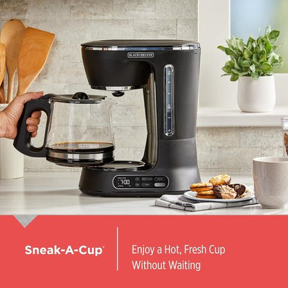 BLACK+DECKER 12-Cup Digital Coffee Maker - Programmable Iced or Hot Brew | Quick Touch & 4-Hour Keep Warm