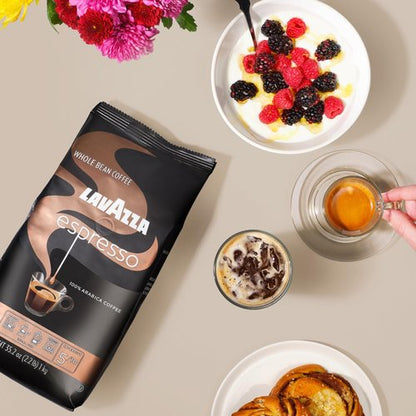 Lavazza Espresso Whole Bean Coffee, Medium Roast, 100% Arabica, 2.2 lb Bag (Pack of 2)
