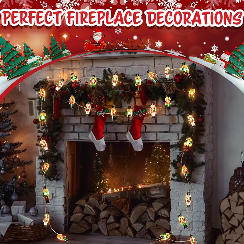 Nutcracker Christmas LED String Lights 10ft 30 LEDs Indoor Outdoor Decor Variation of THIS listing