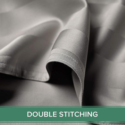 Pure Bamboo Full Bed Sheet Set - 100% Organic Viscose, Luxuriously Soft & Cooling | Jacquard Silver, 2-Year Quality Promise