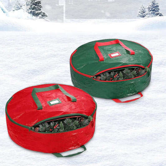 Regine Switzerland Christmas Wreath Storage Bag - 2 Pack 24" Heavy-Duty Xmas Wreath Containers