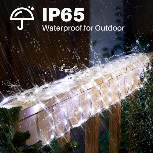**LED Rope Lights by [Brand Name] - 33ft Waterproof Cool White Decorative Lighting for Indoor/Outdoor Use | 360 LEDs**