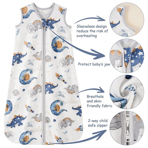 Looxii Baby Sleep Sack - 0.5 TOG 100% Cotton Wearable Blanket | 3-Pack for Newborns & Toddlers (18-24 Months)