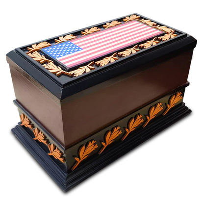 Urns for Ashes - Patriotic Cremation Urn with American Flag - Enduring Ashes Keepsake - Decorative Urns for a Lasting Tribute