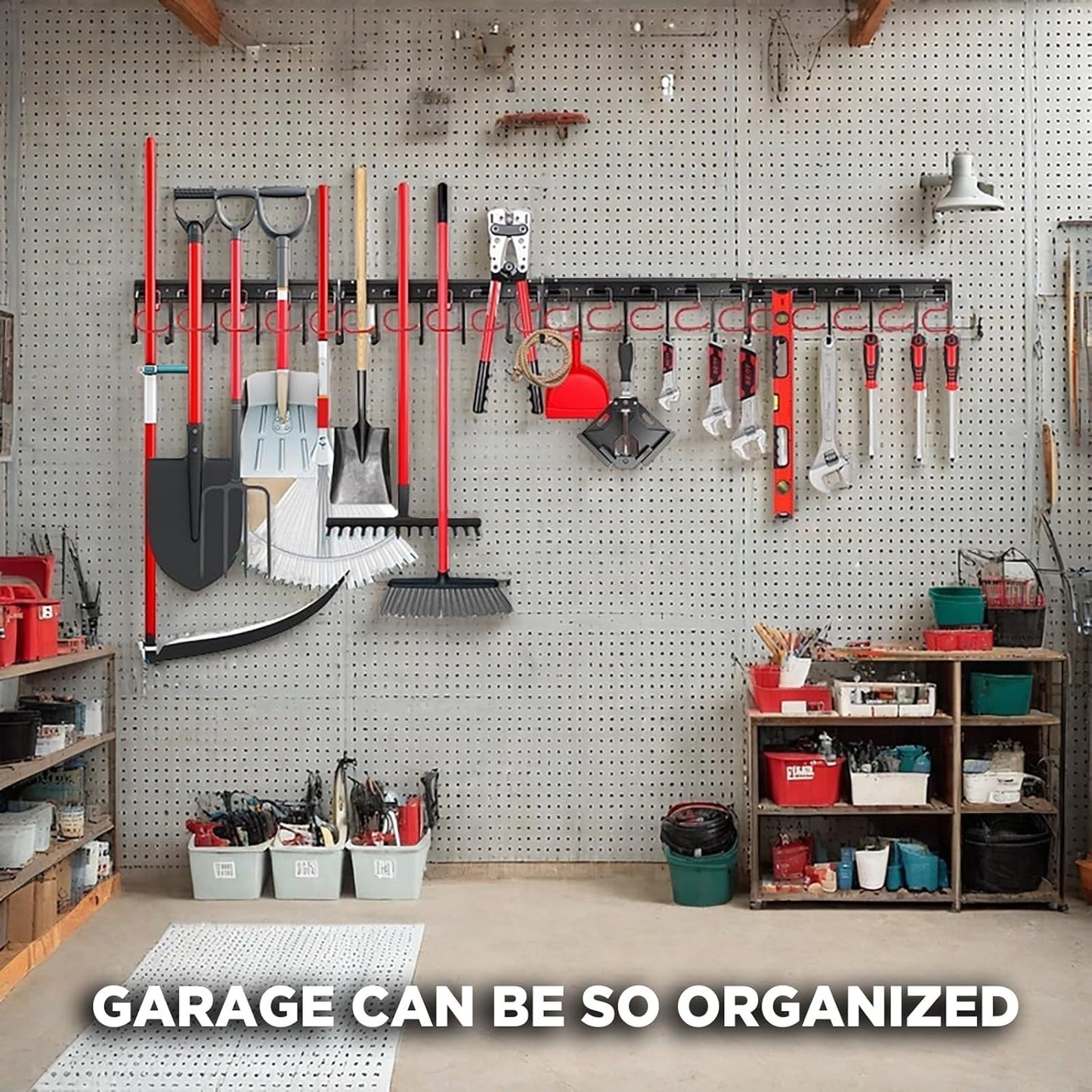 SEDY Garden Tool Organizer Hooks - Sturdy All-Metal Wall Mount Storage System for Garage & Shed