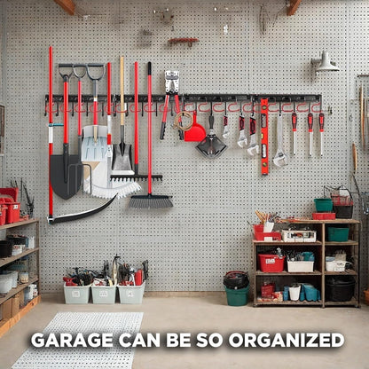 SEDY Garden Tool Organizer Hooks - Sturdy All-Metal Wall Mount Storage System for Garage & Shed