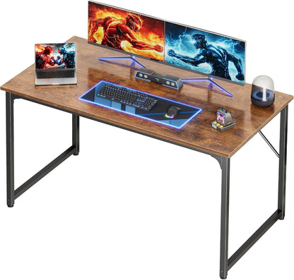 PRAISUN Computer Desk - 47" x 24" Gaming & Office Writing Desk with Rustic Brown Finish