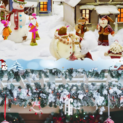 Skiennix Christmas Fake Snow Decor - 11.3 Ounce Fluffy Fiber Cotton for Winter Mantle & Village