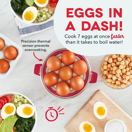DASH Rapid Egg Cooker - 7 Egg Capacity Electric Cooker for Hard Boiled, Poached, Scrambled Eggs & Omelets