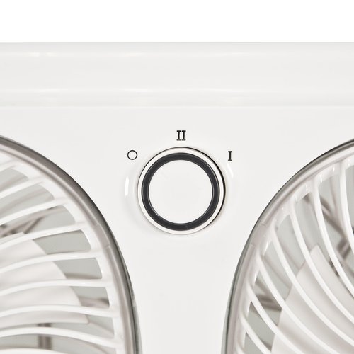 Comfort Zone Living Comfort 9-Inch Twin Window Fan with 2 Speeds & Individually 180° Rotating Fan Heads, Removable Bug Screen – Ideal for Home, Kitchen, Bedroom & Office
