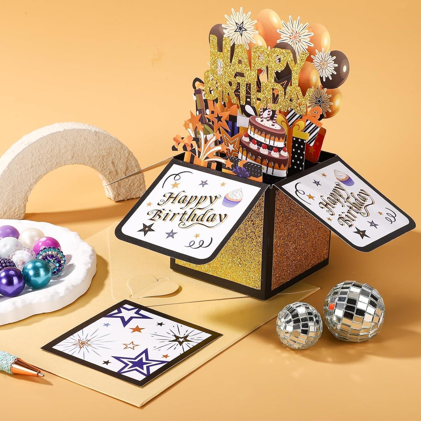 Pop Up 3D Birthday Card - Unique Greeting Card with Envelope for Him, Her, Kids | Perfect Gift