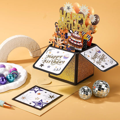 Pop Up 3D Birthday Card - Unique Greeting Card with Envelope for Him, Her, Kids | Perfect Gift