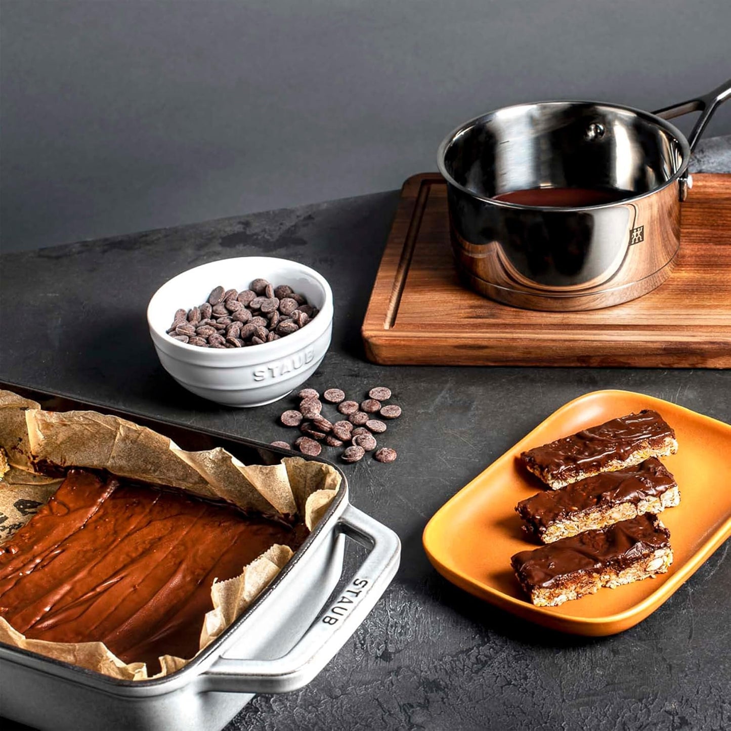 Staub Cast Iron Roasting Pan - 12-Inch x 8-Inch, Graphite Grey | Premium Quality Made in France