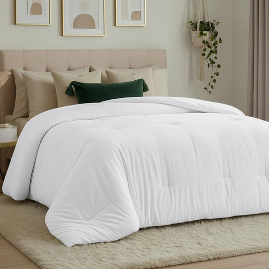 Utopia Bedding Comforters King Size, All Season Duvet Insert, Down Alternative King Comforter with Corner Tabs, Machine Washable Bed Comforter 90 x 102 Inches (White)