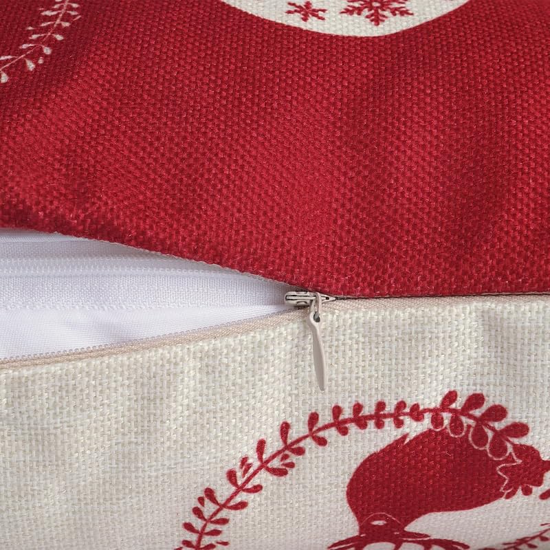 Red Christmas Double-Sided Pillow Covers 16x16 inch - Set of 4 (Variation: Red Christmas-2+16" x 16" )