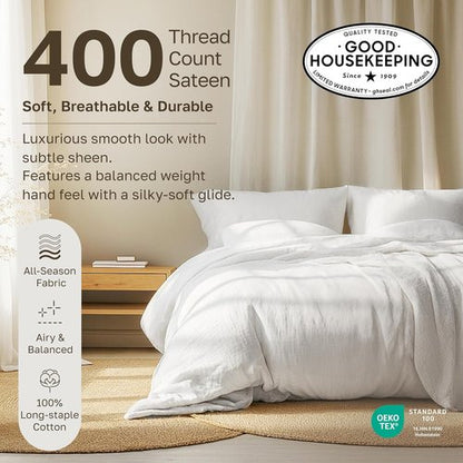 California Design Den Queen Pillowcase Set - 400 Thread Count, 100% Cotton Sateen, Soft & Breathable - Hunter Green, Set of 2