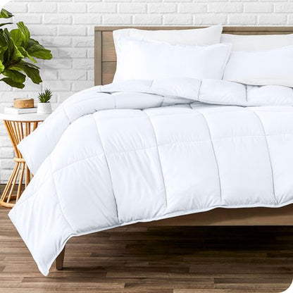 Bare Home Comforter Set - Ultra-Soft - Goose Down Alternative - Premium 1800 Series - All Season Warmth (Twin/Twin XL, White)