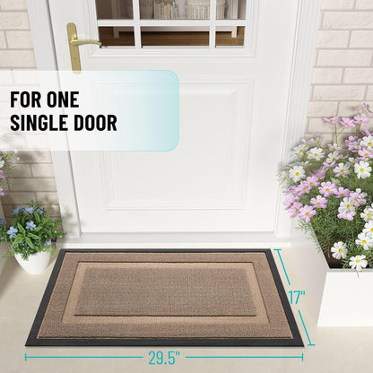 OLANLY Waterproof Front Door Mat | All-Season Indoor Outdoor Doormat, Easy Clean, 47x17 Mocha