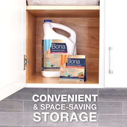 Bona Hardwood Floor Cleaner Concentrate, Cedar Wood Scent, 1 fl oz, Pack of 4 (Makes 128 fl oz) - Residue-Free Floor Cleaning Concentrate Spray Mop and Spray Bottle Refill - For Wood Floors