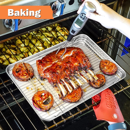 P&P CHEF Stainless Steel Cooling Baking Rack - Pack of 2, 16.6" x 11.5", Durable & Easy to Clean