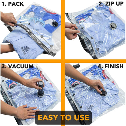 SpaceAid Vacuum Seal Bags - 18 Pack Travel Compression Bags with Electric Pump for Clothing & Luggage