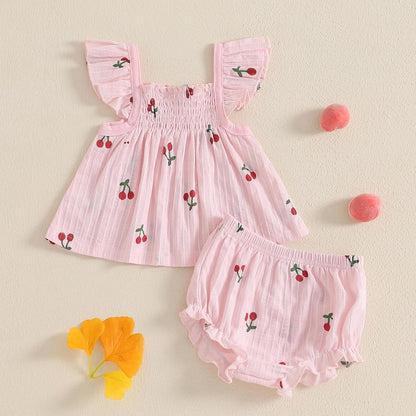 Mubineo Baby Girl Summer Outfit Set - Cute Ruffle Tops & Shorts | Infant Toddler Princess Style