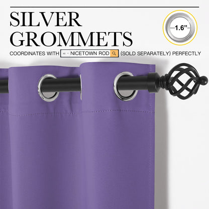 NICETOWN Lilac Purple Blackout Curtains 102" Long, 55" Wide, 2 Pieces for Office, Dining, Guest Room - Sound Reducing, Heat and Cold Block Panels for Modern Decorative