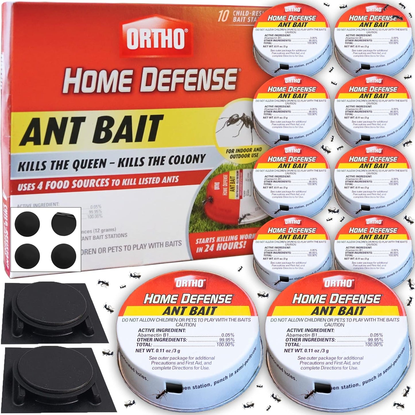 Ortho Home Defense Ant Traps - 10 Pack Metallic & Adhesive Indoor/Outdoor Ant Killer