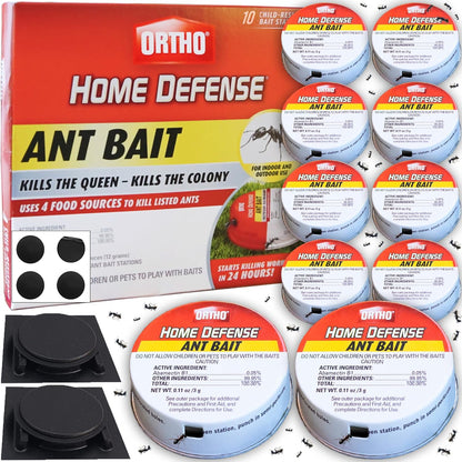 Ortho Home Defense Ant Traps - 10 Pack Metallic & Adhesive Indoor/Outdoor Ant Killer