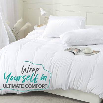 Utopia Bedding Duvet Cover Set with Pillowcases - 3 Pieces Bedding Duvet Cover with Zipper Closure - 1 Duvet Cover with 2 Pillowcases - Soft Brushed Microfiber (Full, White)