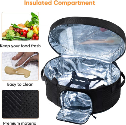 Skiennix Insulated Slow Cooker Carrying Bag - Portable Case for 6-8 Quart CrockPot & Hamilton Beach with Accessory Pocket
